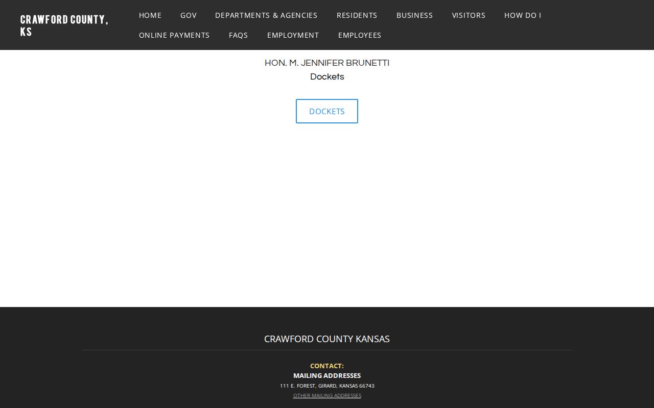 Crawford County court schedule and judge docket links